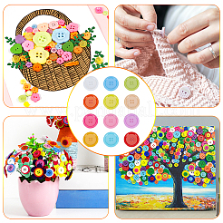 240pcs 12 Colors Plastic Button&nbsp;KY-CP0001-01