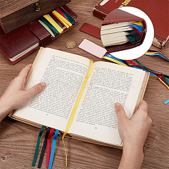 5Pcs 5 Colors Colorful Ribbon PU Leather Bookmarks&nbsp;AJEW-CP0003-86A