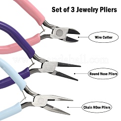 3Pcs 3 Styles 45# Steel Jewelry Pliers&nbsp;PT-FS0001-01