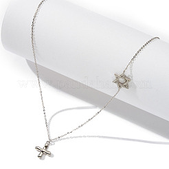 925 Sterling Silver Cable Chain Necklaces&nbsp;NJEW-L116-04P