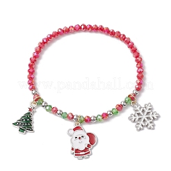 3Pcs 3 Styles Christmas Theme Glass Beaded Stretch Bracelet Sets for Women&nbsp;BJEW-TA00534