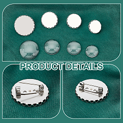 DIY Blank Dome 304 Stainless Steel Brooch Making Kit&nbsp;DIY-UN0056-14