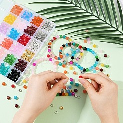 DIY Glass Round Beads Bracelets Making Kits&nbsp;DIY-YW0012-08