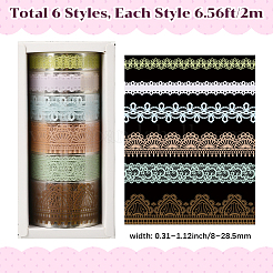1Bag Lace Patterns PET Floral Decorative Tape Set&nbsp;AJEW-SP0002-74B