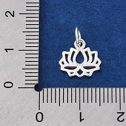 925 Sterling Silver Hollow Lotus Flower Charms&nbsp;STER-D301-01S