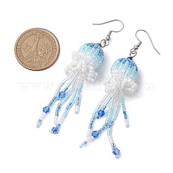 Handmade Glass Seed Beads Pendants Dangle Earrings&nbsp;EJEW-MZ00248
