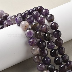 Round Natural Chevron Amethyst Bead Strands&nbsp;G-S380-01B-01