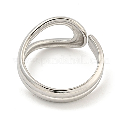 Non-Tarnish 304 Stainless Steel Open Cuff Ring for Women&nbsp;RJEW-A043-23P