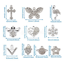 Alloy Rhinestone Pendants&nbsp;RB-TA0001-04