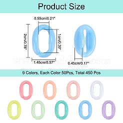 450Pcs 9 Colors Acrylic Linking Rings&nbsp;OACR-WR0001-02