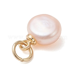 Natural Cultured Freshwater Pearl Two Sides Polished Charms&nbsp;PALLOY-JF04916-01