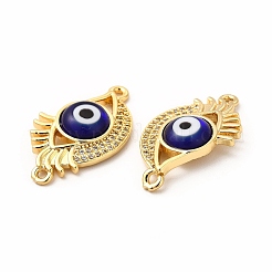 Rack Plating Real 18K Gold Plated Brass Micro Pave Clear Cubic Zirconia Connector Charms&nbsp;ZIRC-L102-08G-01