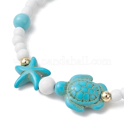 3Pcs 3 Colors Adjustable Synthetic Turquoise Braided Bead Bracelets&nbsp;BJEW-MZ00326