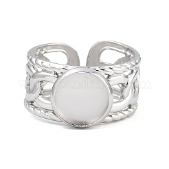 304 Stainless Steel Cuff Ring Components&nbsp;SA-CBA82C8-01B-P