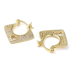 Rack Plating Brass Micro Pave Cubic Zirconia Hoop Earrings&nbsp;EJEW-K249-06G