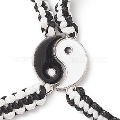 2Pcs 2 Color Alloy Enamel Yin Yang Matching Pendant Necklaces Set&nbsp;BJEW-TA00186