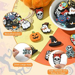 20Pcs 10 Styles Halloween Themed Food Grade Eco-Friendly Silicone Focal Beads&nbsp;SIL-CJ0001-71