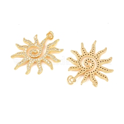 Brass Micro Pave Clear Cubic Zirconia Pendants&nbsp;KK-C166-02G