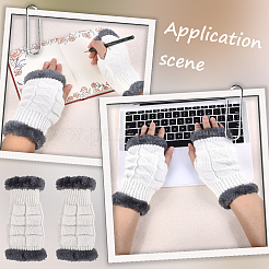 2 Pairs Acrylic Fiber Yarn Knitting Fingerless Gloves&nbsp;AJEW-DJ0001-67A