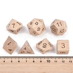 Natural Wood Polyhedral Dice Set&nbsp;WOOD-A027-01A