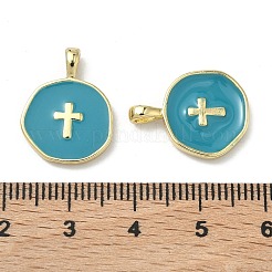 Brass Enamel Pendants&nbsp;KK-G417-01LG-09