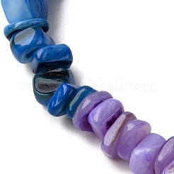 Chakra Dyed Natural Freshwater Shell Beads Stretch Bracelets for Men Women&nbsp;BJEW-JB12475