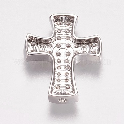 Brass Micro Pave Cubic Zirconia Beads&nbsp;ZIRC-E143-28P
