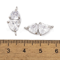 Brass Micro Pave Clear Cubic Zirconia Pendants&nbsp;LS-KK-L212-10P