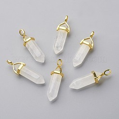 Natural Quartz Crystal Double Terminated Pointed Pendants&nbsp;G-G902-B23