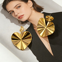 Alloy Heart Stud Dangle Earrings for Women&nbsp;WG8C281-01
