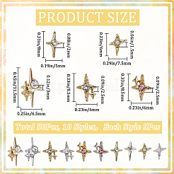 Star Alloy Rhinestone Cabochons&nbsp;MRMJ-CP0001-43C