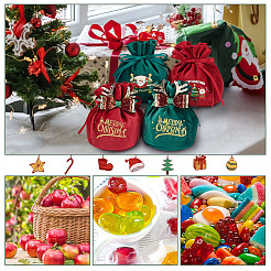4Pcs 4 Styles Christmas Velvet Candy Apple Bags&nbsp;TP-BC0001-05