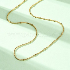 1.2MM 304 Stainless Steel Rondelle Bead Round Snake Chain Necklaces&nbsp;NJEW-K291-03G