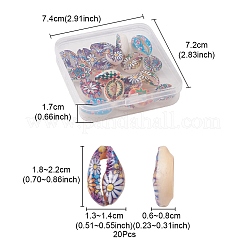 20Pcs Printed Natural Cowrie Shell Beads&nbsp;SHEL-YW0001-03C