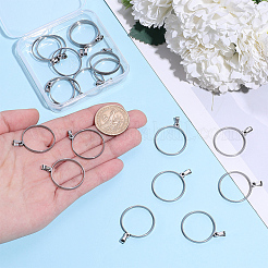 20Pcs 304 Stainless Steel Open Back Bezel Pendants&nbsp;PALLOY-BBC00008