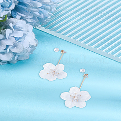 1 Pair Flower Alloy Dangle Stud Earrings&nbsp;EJEW-LP0007-085