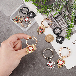 8Pcs 4 Styles Heart with Butterfly Alloy Enamel Shoe Charms&nbsp;HJEW-AB00731
