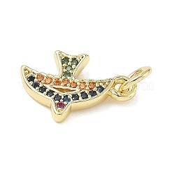 Brass Micro Pave Cubic Zirconia Pendants&nbsp;ZIRC-I356-07G-02