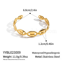 304 Stainless Steel Coffee Bean Open Cuff Bangles for Women&nbsp;GC3572