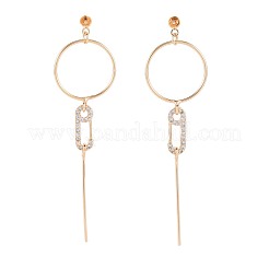 Brass Micro Pave Clear Cubic Zirconia Stud Earring Findings&nbsp;KK-S364-144