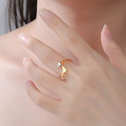 304 Stainless Steel Rhinestone Cuff Open Rings&nbsp;WG3F277-02
