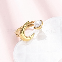 Opaque Acrylic Imitation Pearl Cuff Rings&nbsp;RJEW-P177-03D-G