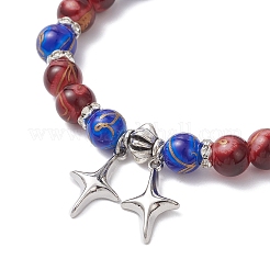 Round Glass Beaded Stretch Bracelets&nbsp;BJEW-JB12648