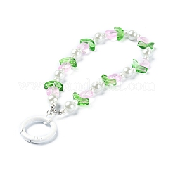 Tulip Transparent Glass Beaded Pendant Keychain&nbsp;KEYC-JKC00493