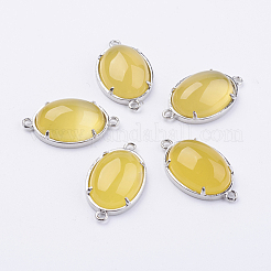 Brass Natural/Synthetic Gemstone Links connectors&nbsp;G-E398-03A