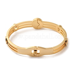Flat Round Enamel 304 Stainless Steel Bangles for Women&nbsp;BJEW-F474-33G