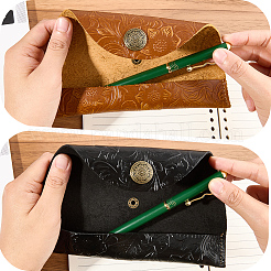 2Pcs 2 Colors Cowhide Roll Pencil Bag&nbsp;AJEW-GF0011-77