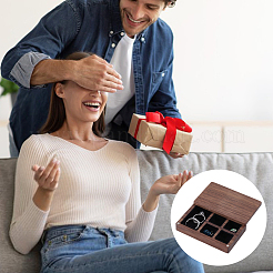 Wood Magnet and Velvet Storage Cuboid Box&nbsp;CON-WH0200-06B
