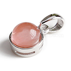 Cherry Quartz Glass Half Round Charms&nbsp;G-NH0001-12A