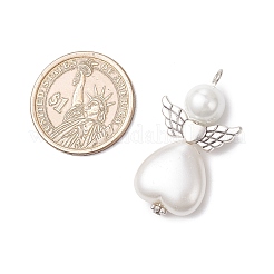 4Pcs 4 Styles ABS Plastic Imitation Pearl & Glass Pearl Pendants&nbsp;PALLOY-JF04039